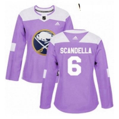 Womens Adidas Buffalo Sabres 6 Marco Scandella Authentic Purple Fights Cancer Practice NHL Jersey