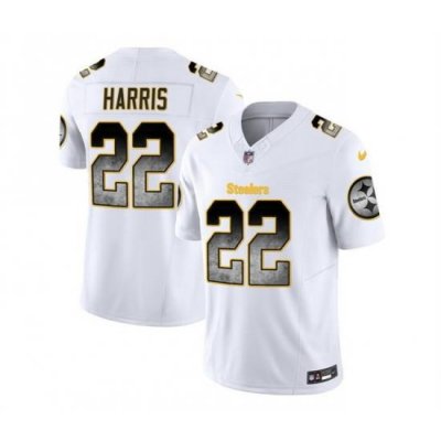 Men Pittsburgh Steelers 22 Najee Harris White 2023 F U S E  Smoke Vapor Untouchable Limited Stitched Jersey