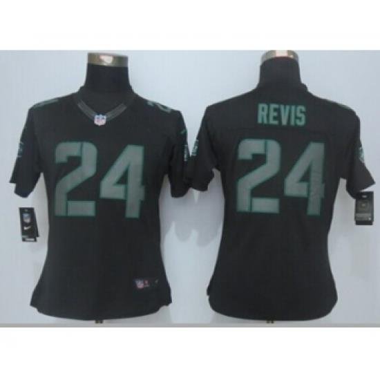 nike women nfl jerseys new york jets 24 revis black[nike impact limited]