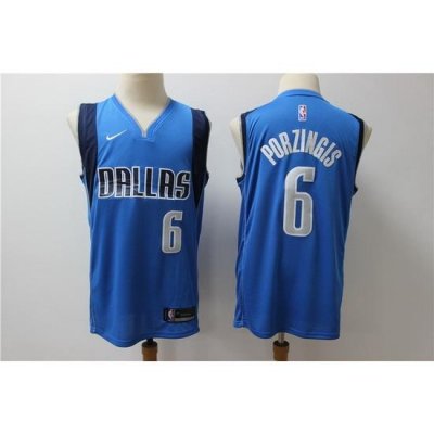 Mavericks 6 Kristaps Porzingis Blue Nike Swingman Jersey