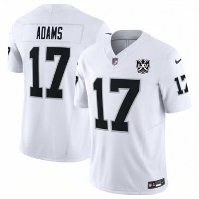 Men Las Vegas Raiders 17 Davante Adams White 2024 F U S E 65th Anniversary Patch Vapor Stitched Football Jersey