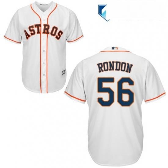 Mens Majestic Houston Astros 56 Hector Rondon Replica White Home Cool Base MLB Jersey