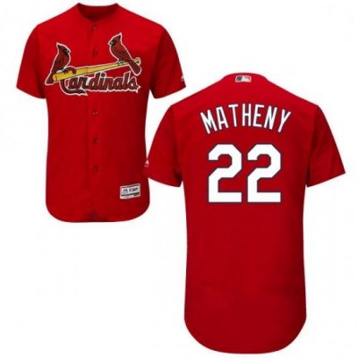 Mens Majestic St Louis Cardinals 22 Mike Matheny Red Alternate Flex Base Authentic Collection MLB Jersey