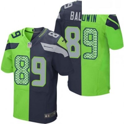 Mens Nike Seattle Seahawks 89 Doug Baldwin Elite NavyGreen Split Fashion NFL Jersey