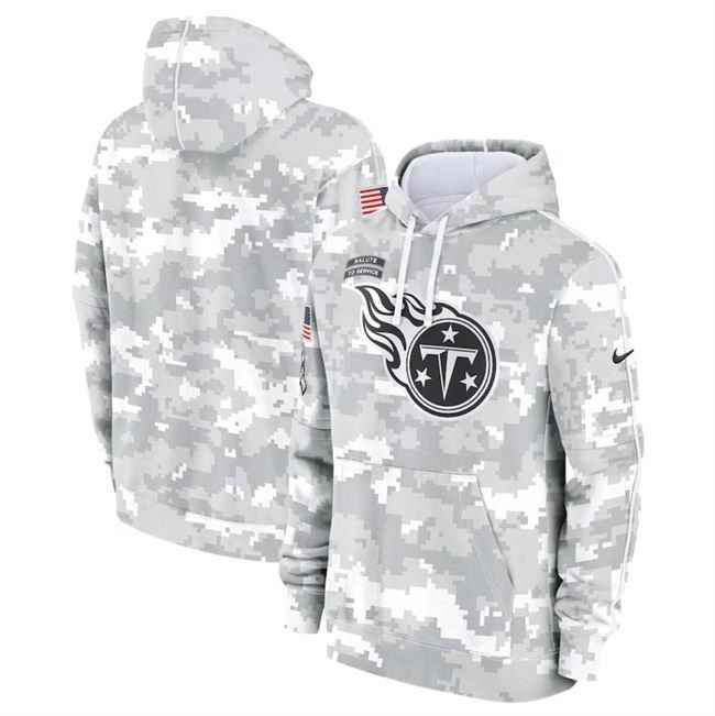 Men's Tennessee Titans 2024 Arctic Camo Salute to Service Club Fleece Pullover Hoodie