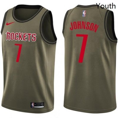 Youth Nike Houston Rockets 7 Joe Johnson Swingman Green Salute to Service NBA Jersey