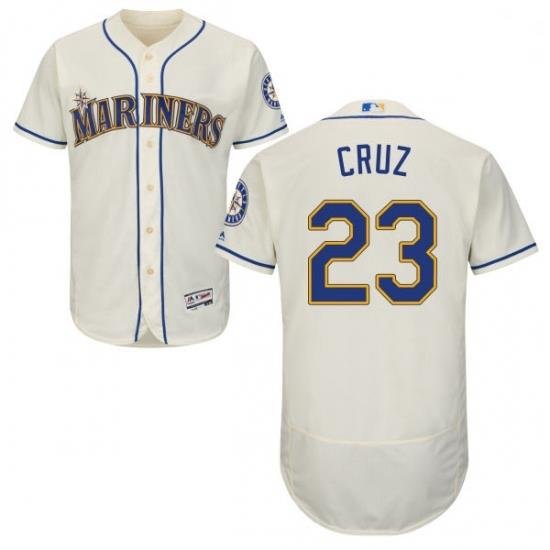 Mens Majestic Seattle Mariners 23 Nelson Cruz Cream Alternate Flex Base Authentic Collection MLB Jersey