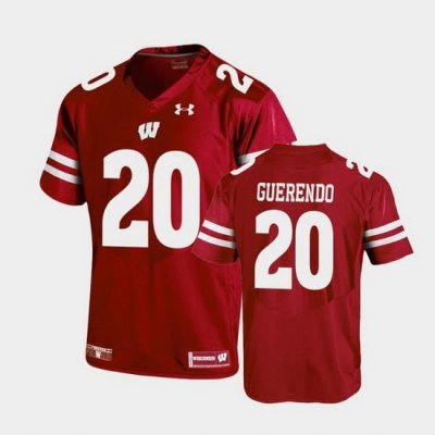 Men Wisconsin Badgers Isaac Guerendo Replica Red Football Jersey