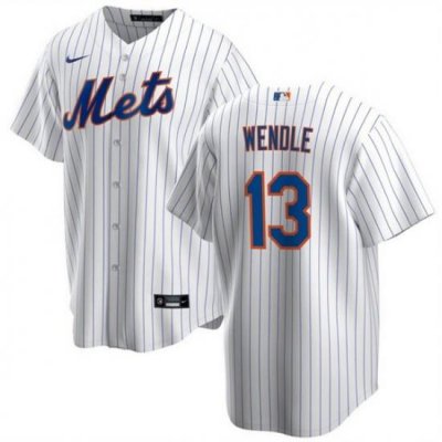 Men NeW York Mets 13 Joey Wendle White Cool Base Stitched Baseball Jersey