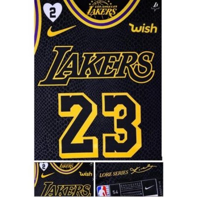 Men Lakers 23 Lebron James 2 Patch Kobe Bryant and his daughter black jersey