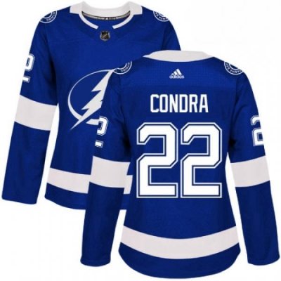 Womens Adidas Tampa Bay Lightning 22 Erik Condra Authentic Royal Blue Home NHL Jersey