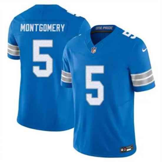 Youth Detroit Lions 5 David Montgomery Blue 2024 F U S E Vapor Limited Stitched Jersey