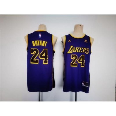 Men Los Angeles Lakers 24 Kobe Bryant Purple Stitched Basketball Jersey