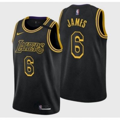 Men's Los Angeles Lakers LeBron James #6 Jersey Black 2021-22