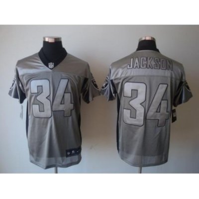 Nike Oakland Raiders 34 Bo.Jackson Grey Elite Shadow NFL Jersey