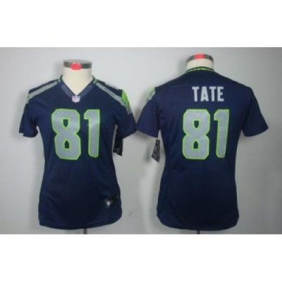 Women Nike Seattle Seahawks #81 Golden Tate Blue Color NFL LIMITED Jerseys