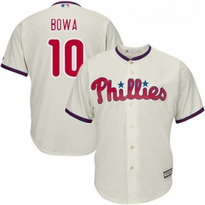 Youth Majestic Philadelphia Phillies 10 Larry Bowa Replica Cream Alternate Cool Base MLB Jersey