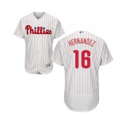 Mens Philadelphia Phillies 16 Cesar Hernandez White Home Flex Base Authentic Collection Baseball Jersey