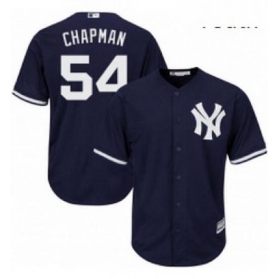 Youth Majestic New York Yankees 54 Aroldis Chapman Replica Navy Blue Alternate MLB Jersey