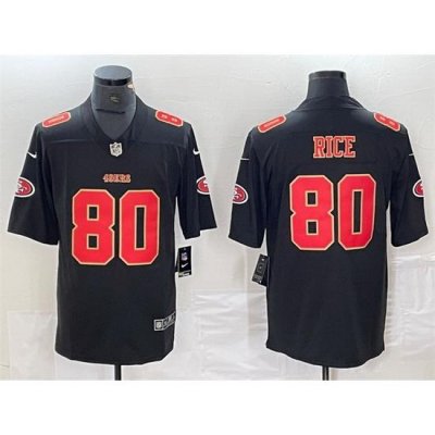 Men San Francisco 49ers 80 Jerry Rice Black Vapor Untouchable Limited Stitched Jersey