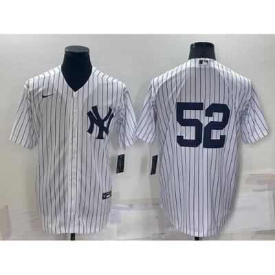 Men NeW York Yankees 52 C C  Sabathia White Cool Base Stitched Jersey