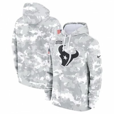 Men Houston Texans 2024 Arctic Camo Salute To Service Club Fleece Pullover Stitched Hoodie