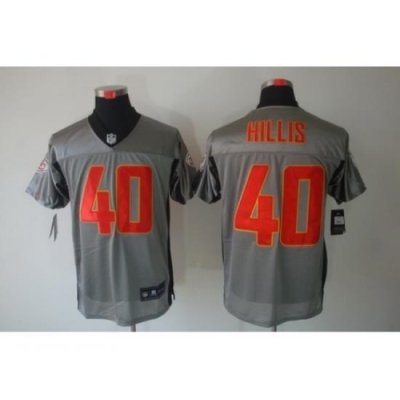 Nike Kansas City Chiefs 40 Peyton Hillis Grey Elite Shadow NFL Jersey