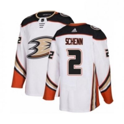 Mens Adidas Anaheim Ducks 2 Luke Schenn Authentic White Away NHL Jersey