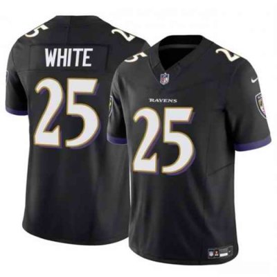 Men Baltimore Ravens 25 Tre 27Davious White Black 2023 F U S E Vapor Limited Football Jersey