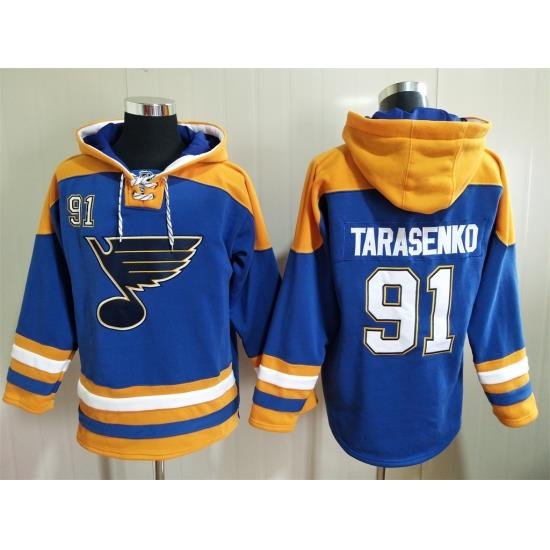 Men St. Louis Blues Vladimir Tarasenko 91 Blue Stitched NHL Hoodie