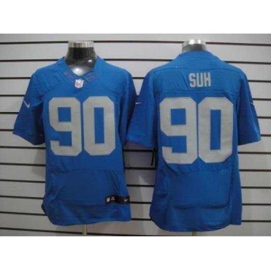 Nike Detroit Lions 90 Ndamukong Suh Blue Elite Alternate NFL Jersey