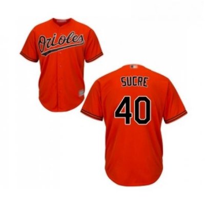 Youth Baltimore Orioles 40 Jesus Sucre Replica Orange Alternate Cool Base Baseball Jersey