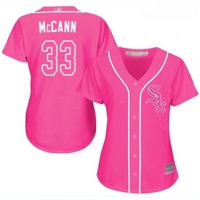 White Sox #33 James McCann Pink Fashion Women Stitched Baseball Jersey