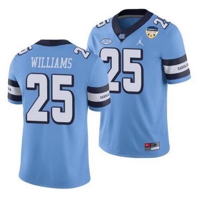 North Carolina Tar Heels Javonte Williams Carolina Blue 2021 Orange Bowl Game Jersey