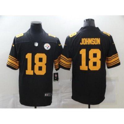 Nike Steelers 18 Diontae Johnson Black Color Rush Limited Jersey