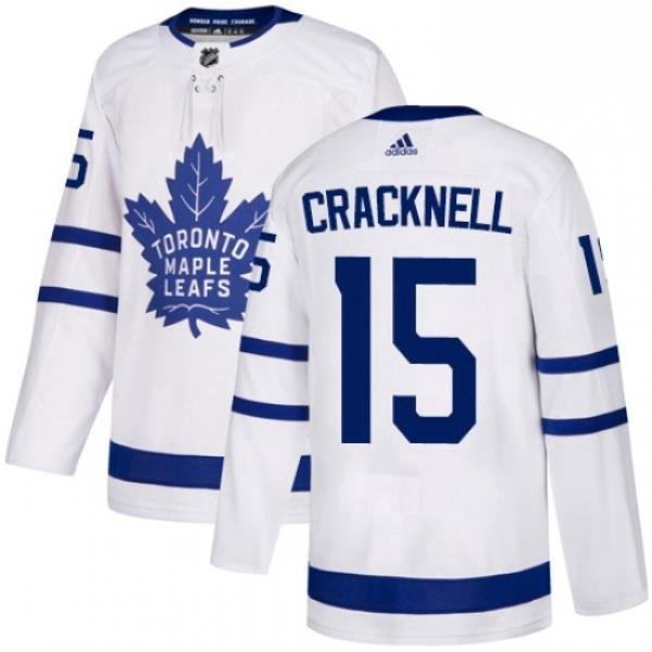 Youth Adidas Toronto Maple Leafs 15 Adam Cracknell Authentic White Away NHL Jersey