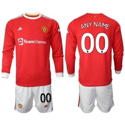 Men Manchester United Long Sleeve Soccer Jerseys 509 Customized