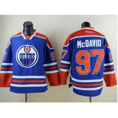 Oilers #97 Connor McDavid Light Blue Stitched NHL Jersey