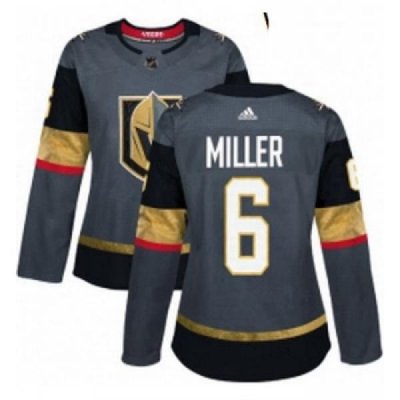 Womens Adidas Vegas Golden Knights 6 Colin Miller Authentic Gray Home NHL Jersey