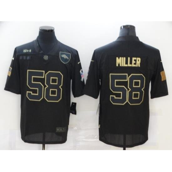 Nike Denver Broncos 58 Von Miller Black 2020 Salute To Service Limited Jersey