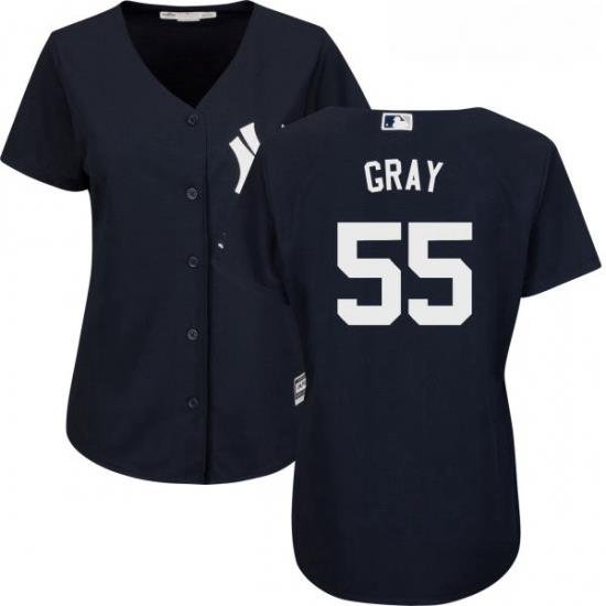 Womens Majestic New York Yankees 55 Sonny Gray Replica Navy Blue Alternate MLB Jersey