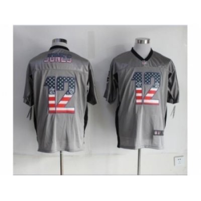 Nike Baltimore Ravens 12 Jacoby Jones grey Elite USA Flag Fashion NFL Jersey