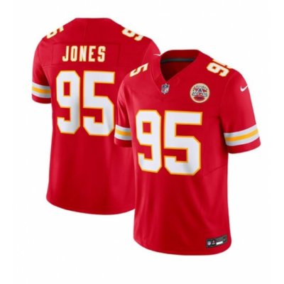 Men  Kansas City Chiefs 95 Chris Jones Red 2024 F U S E Vapor Untouchable Limited Stitched Football Jersey