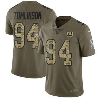 Youth Nike Giants #94 Dalvin Tomlinson Olive Camo Stitched NFL Limited 2017 Salute to Service Jersey