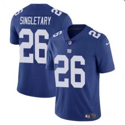 Men New York Giants 26 Devin Singletary Blue Vapor Untouchable Limited Stitched Jersey