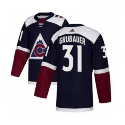 Youth Adidas Colorado Avalanche 31 Philipp Grubauer Premier Navy Blue Alternate NHL Jersey