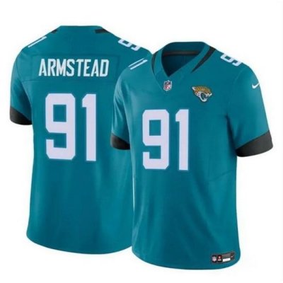 Men Jacksonville Jaguars 91 Arik Armstead Teal 2024 F U S E Vapor Untouchable Limited Stitched Jersey