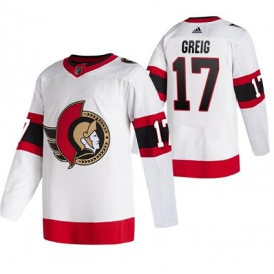 Men Ottawa Senators 17 Zack MacEwen White Stitched Jersey