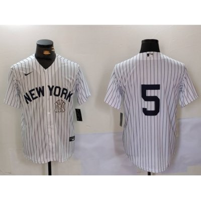 Men New York Yankees 5 Joe DiMaggio White Cool Base Stitched Baseball Jersey 5