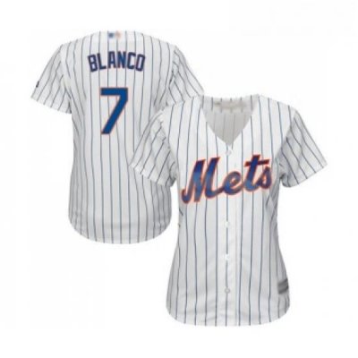 Womens New York Mets 7 Gregor Blanco Authentic White Home Cool Base Baseball Jersey